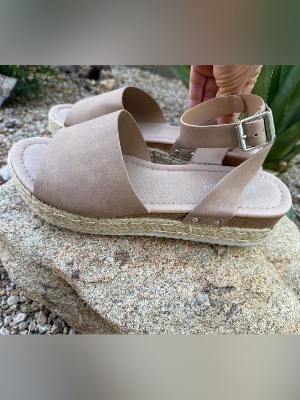 Cushionaire Melissa Tan Espadrille Platform Wedge Sandals - Size 11